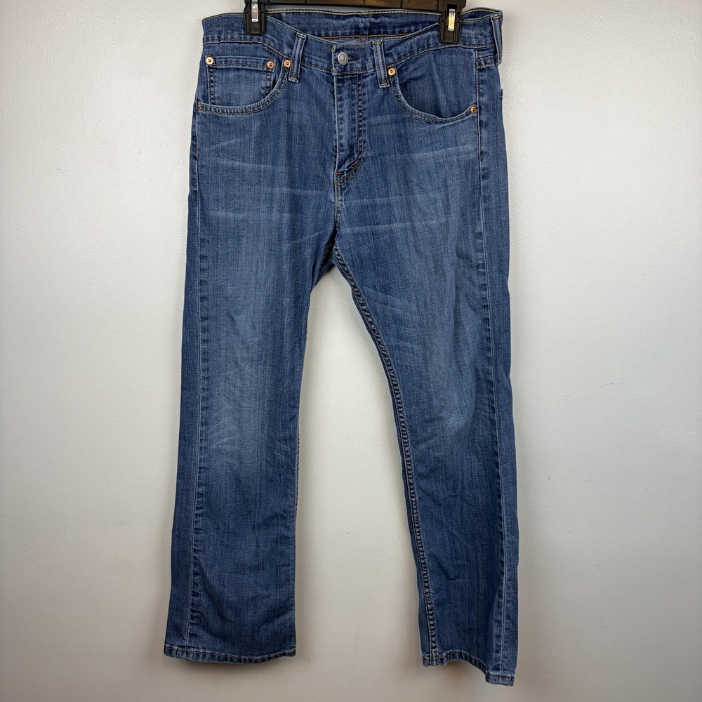 Levis 527 Jeans‎ Mens 34x30 Blue Slim Bootcut Stretch Denim Medium Wash Pants